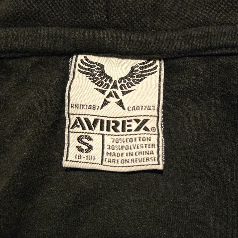 Avirex black & gray unisex skull checkered skate hoodie szS - Picture 6 of 6